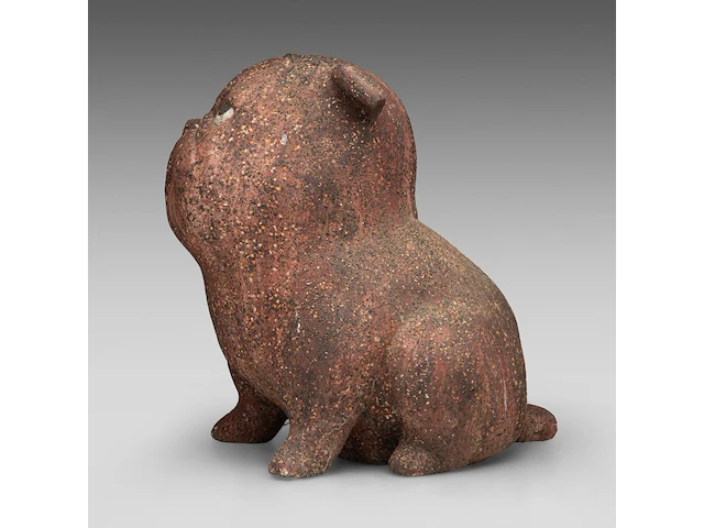 Odile kinart (1945), sitting dog, terracotta 36 cm. (14.16 in.) - afbeelding 3 van  6