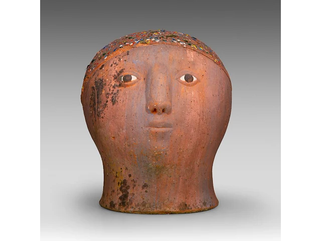 Odile kinart (1945), terracotta head 30 cm. (11.81 in.) - afbeelding 1 van  7