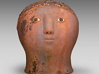 Odile kinart (1945), terracotta head 30 cm. (11.81 in.)