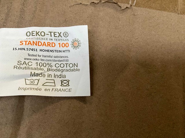 Oeko-tex katoenen draagtas (80x) - afbeelding 2 van  3