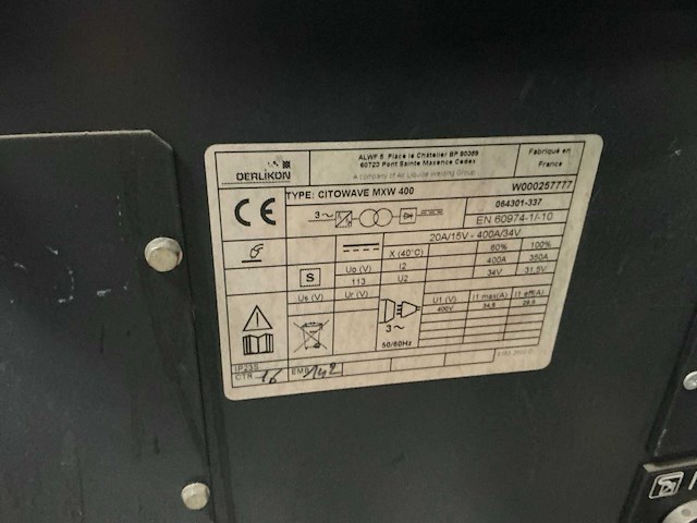 Oerlikon citowave mxw 400 mig lasapparaat - afbeelding 9 van  9