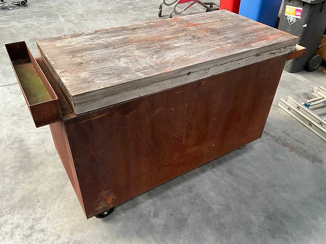 Ofyr verrijdbaar cortenstaal keukeneiland/bbq bijzet/werktafel - afbeelding 9 van  11