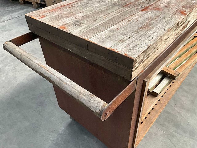 Ofyr verrijdbaar cortenstaal keukeneiland/bbq bijzet/werktafel - afbeelding 11 van  11