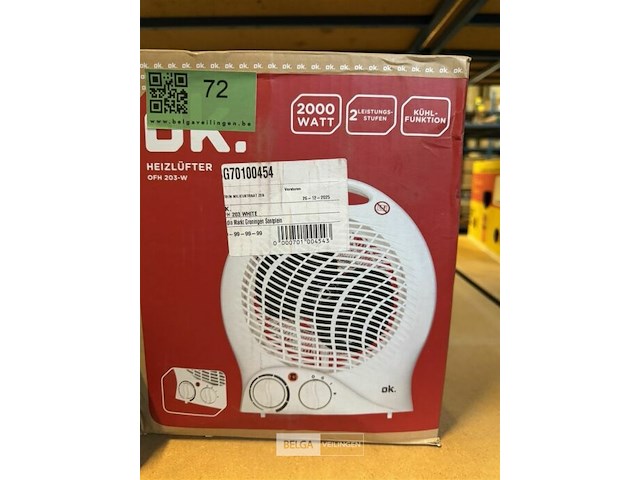 Ok. ventilator wit 2000w - afbeelding 2 van  2