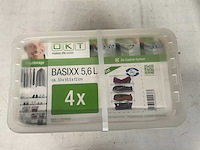 Okt basixx opbergbak met deksel 5,6 l ca. 33 x 19,5 x 12 cm set van 4 stuks (52x) - afbeelding 7 van  7