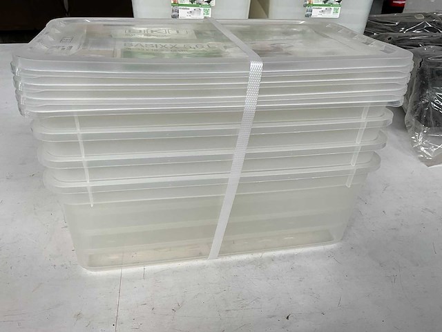 Okt basixx opbergbak met deksel 5,6 l ca. 33 x 19,5 x 12 cm set van 4 stuks (52x) - afbeelding 3 van  7
