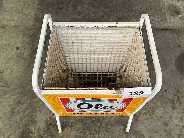 Old school ola metalen afvalemmer/prullenbak - afbeelding 2 van  4