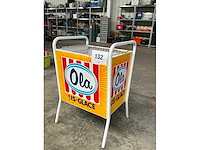 Old school ola metalen afvalemmer/prullenbak - afbeelding 3 van  4