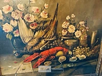 Olie op doek, jules cambier, stilleven met kreeft - afbeelding 4 van  8