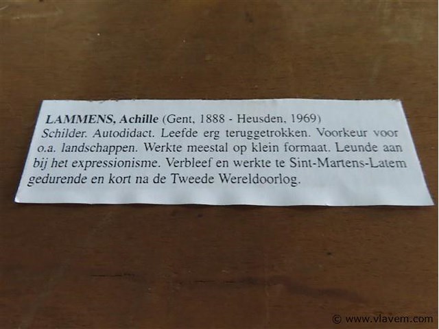 Olie op paneel, gesigneerd, 22,5x26,5cm - afbeelding 3 van  4