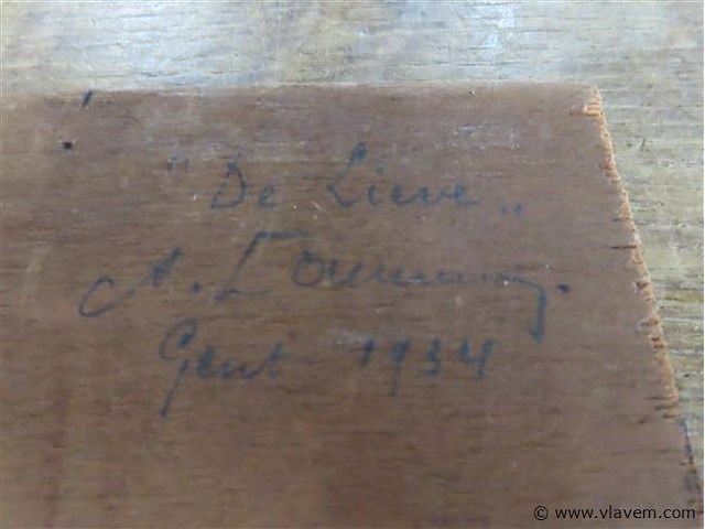 Olie op paneel, gesigneerd, 22,5x26,5cm - afbeelding 4 van  4