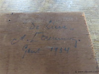 Olie op paneel, gesigneerd, 22,5x26,5cm - afbeelding 4 van  4