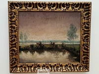 Olie schilderij op doek, jan saillart, landschap