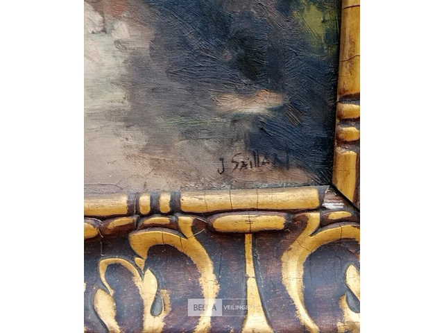 Olie schilderij op doek, jan saillart, landschap - afbeelding 2 van  2