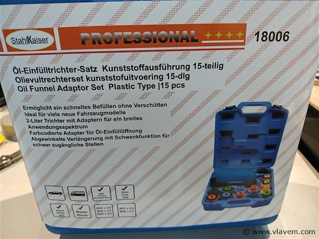 Olie vultrechter adapterset 15 delig - afbeelding 6 van  8