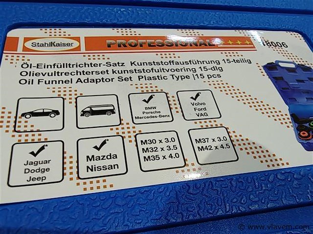 Olie vultrechter adapterset 15 delig - afbeelding 8 van  8