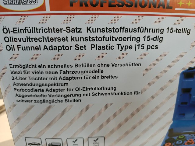 Olie vultrechter adapterset 15 delig - afbeelding 7 van  8