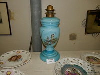 Olielamp in blauw glas - afbeelding 1 van  1