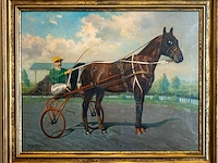 Olieverf op doek h. matthys (1916) draverij met...