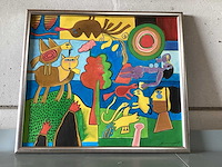 Olieverfschilderij in lijst, 78x68 cm - afbeelding 1 van  6