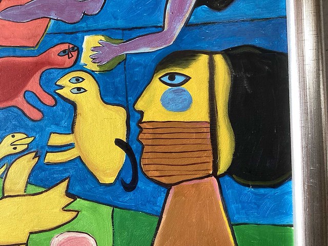 Olieverfschilderij in lijst, 78x68 cm - afbeelding 2 van  6