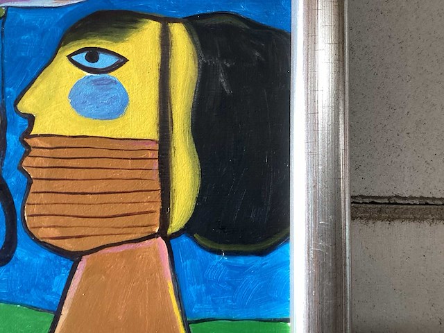 Olieverfschilderij in lijst, 78x68 cm - afbeelding 4 van  6