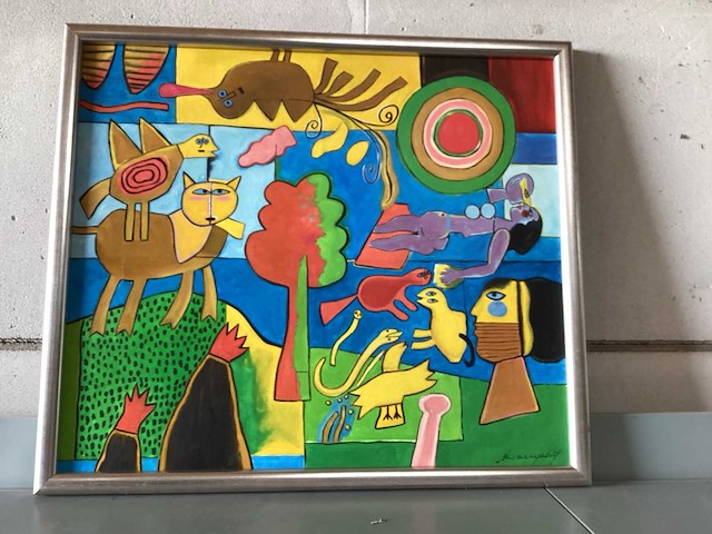 Olieverfschilderij in lijst, 78x68 cm - afbeelding 5 van  6