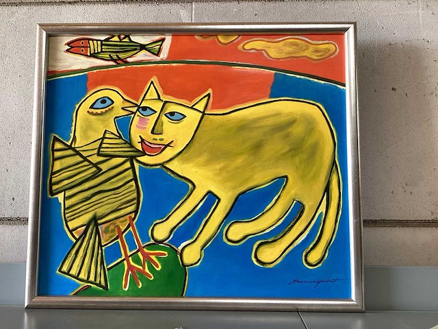 Olieverfschilderij in lijst, 78x68 cm - afbeelding 1 van  5