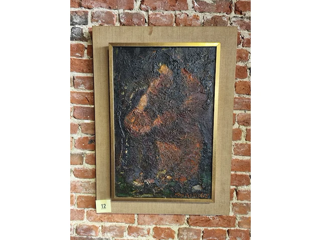 Olieverfschilderij madonna met kind - afbeelding 1 van  2
