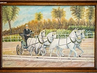 Olieverfschilderij op doek a. hanssens "vierspan...