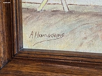 Olieverfschilderij op doek a. hanssens "vierspan... - afbeelding 2 van  2