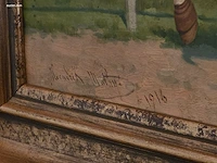 Olieverfschilderij op doek hendrik matthysen 1916... - afbeelding 3 van  3