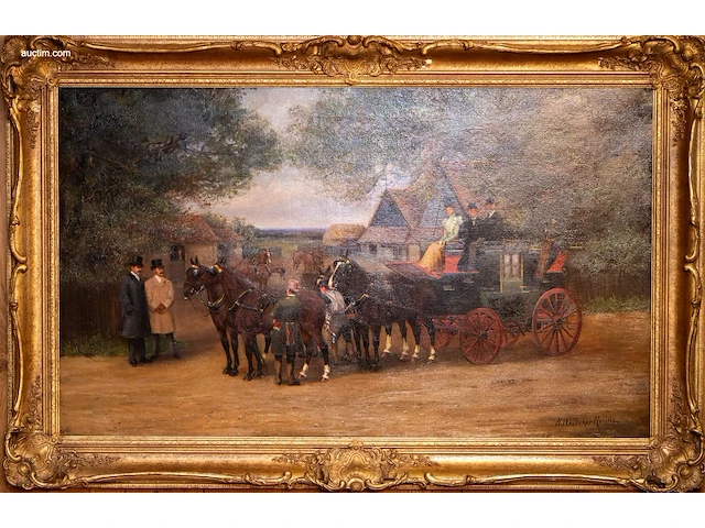 Olieverfschilderij op doek henry whittaker... - afbeelding 1 van  2