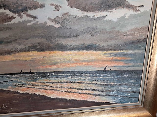 Olieverfschilderij van m m verfaille - afbeelding 2 van  6