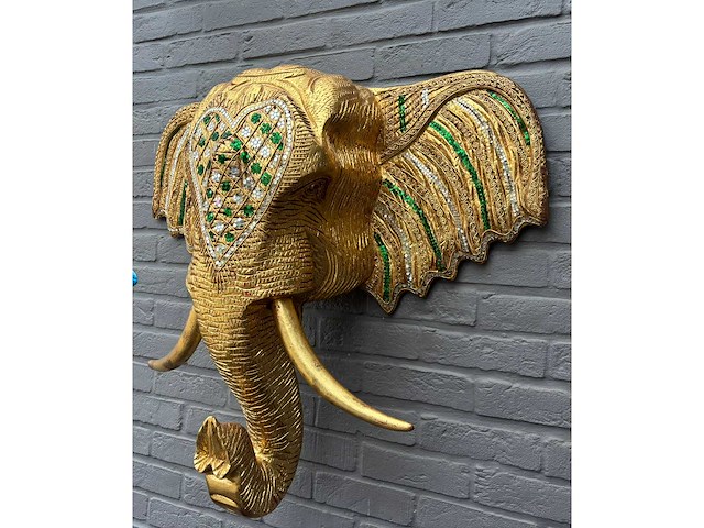 Olifant thailand xxl ophangend houtsnijwerk - afbeelding 3 van  6