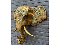 Olifant thailand xxl ophangend houtsnijwerk - afbeelding 3 van  6
