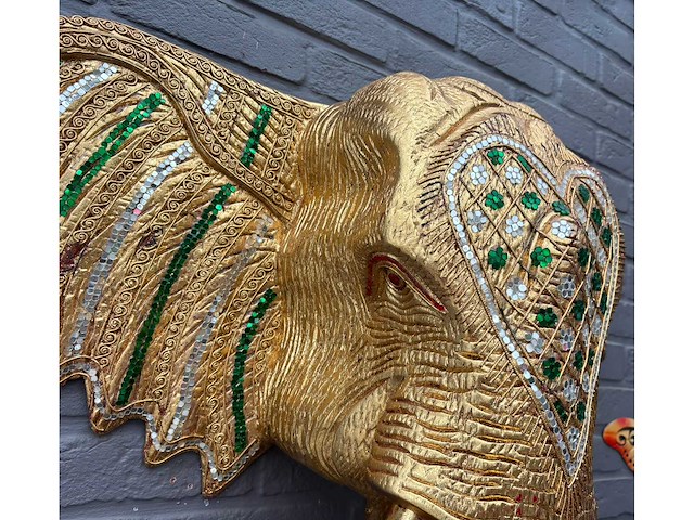 Olifant thailand xxl ophangend houtsnijwerk - afbeelding 4 van  6