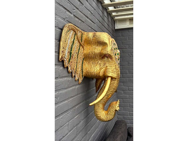 Olifant thailand xxl ophangend houtsnijwerk - afbeelding 6 van  6