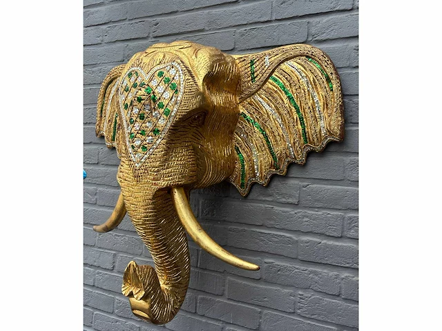 Olifant thailand xxl ophangend houtsnijwerk - afbeelding 3 van  6