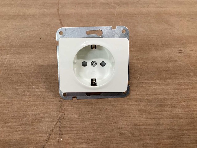 Olympic wandcontactdoos inbouw wit enkel (290x) - afbeelding 1 van  5