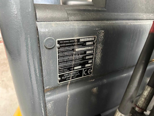 Om carelli elevatori - 2016 - xe18-3 - vorkheftruck - afbeelding 14 van  21