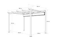 Omega nateriale vrijstaande pergola in antracietgrijs aluminium/canvas, 8,31 m² - afbeelding 2 van  11