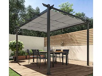 Omega nateriale vrijstaande pergola in antracietgrijs aluminium/canvas, 8,31 m² - afbeelding 4 van  11