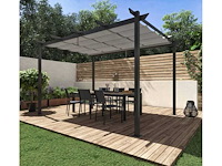 Omega nateriale vrijstaande pergola in antracietgrijs aluminium/canvas, 8,31 m² - afbeelding 5 van  11
