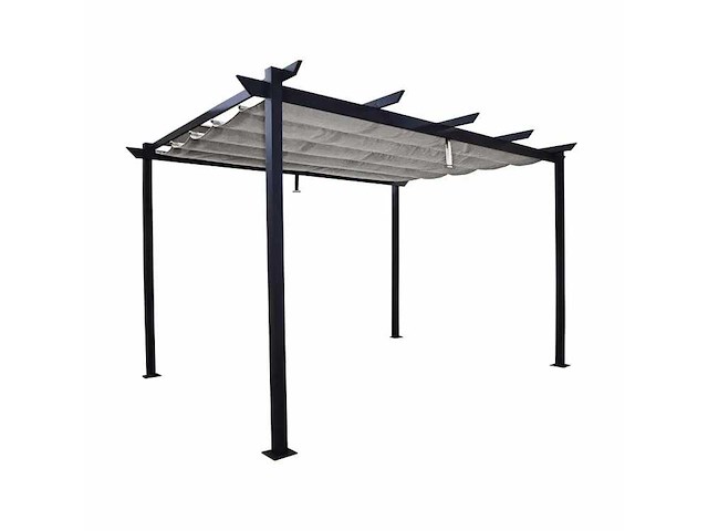 Omega nateriale vrijstaande pergola in antracietgrijs aluminium/canvas, 8,31 m² - afbeelding 6 van  11