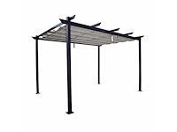 Omega nateriale vrijstaande pergola in antracietgrijs aluminium/canvas, 8,31 m² - afbeelding 6 van  11