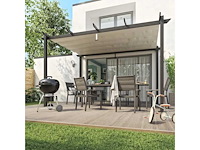 Omega nateriale vrijstaande pergola in antracietgrijs aluminium/canvas, 8,31 m² - afbeelding 7 van  11