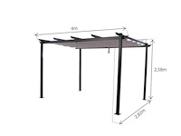 Omega nateriale vrijstaande pergola in antracietgrijs aluminium/canvas, 8,31 m² - afbeelding 9 van  11
