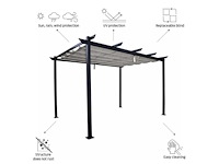 Omega nateriale vrijstaande pergola in antracietgrijs aluminium/canvas, 8,31 m² - afbeelding 10 van  11