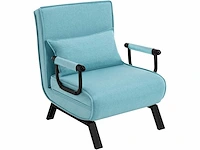 Omgebouwd 1-zitter fauteuilbed, slaapbank, 184 x 60 cm, blauw - afbeelding 1 van  5